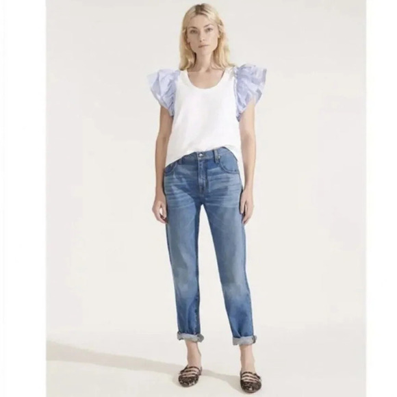 Veronica Beard Benzi Mid Rise Boyfriend Jeans in Beacon Ranch Size 30 - Picture 1 of 10